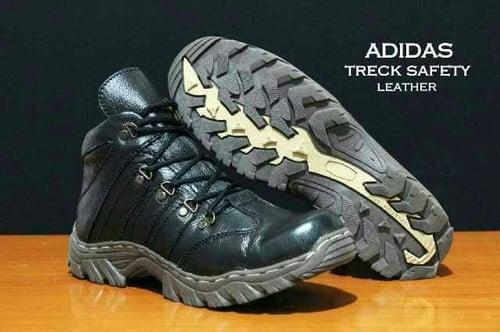 Kickers safety boot trackers kulit asli ujung besi black and brown