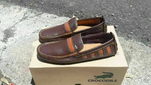 PROMO FREE KAOS KAKI!! SEPATU CROCODILE MOCCASIN SLOP KULIT ASLI SAPI