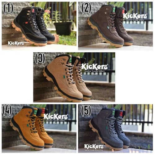 SALE!! Best seller Sepatu kickers trecking safety boot tan