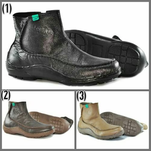 SEPATU BOOT KULIT ASLI KICKERS ZIPPER RESLETING 3 VARIAN WARNA