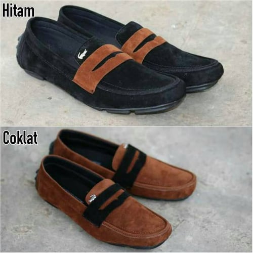 SEPATU CASUAL PRIA CROCODILE ALVI SLIP ON SUEDE / FREE KAOS KAKI