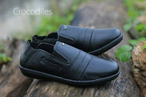 SEPATU CASUAL PRIA CROCODILE VA SLIP ON KULIT ASLI 3 VARIAN WARNA