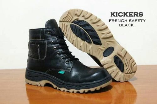 SEPATU FORMAL KERJA PRIA KICKERS SAFETY BOOT KULIT ASLI UJUNG BESI