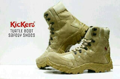 SEPATU KICKERS DELTA TACTICAL QNO CREAM GURUN UJUNG BESI