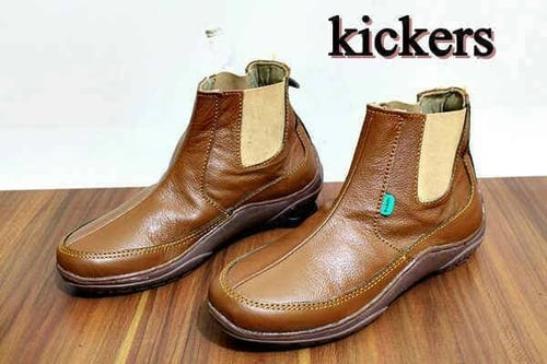 SEPATU KICKERS KY BOOT SLOP KULIT ASLI SAPI WARNA COKLAT TAN