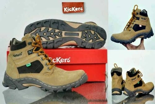 Sepatu Kickers tracking Zz Leather suede cream grade orie