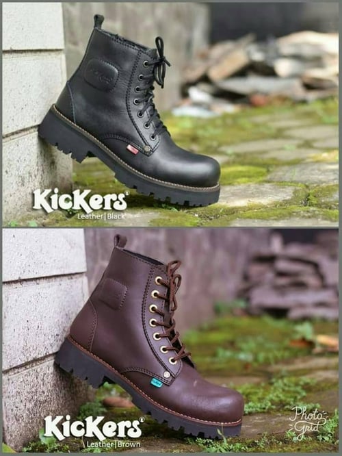 SEPATU KICKERS UNDERGROUND SAFETY BOOT KULIT ASLI UJUNG BESI 2 WARNA