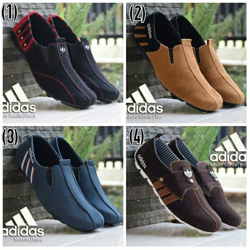 SEPATU PRIA ADIDAS CASUAL SLIP ON SLOP SUEDE 4 VARIAN WARNA