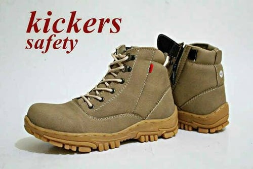 SEPATU PRIA KICKERS SAFETY BOOT BIKERS RESLETING SAMPING STEEL TOE