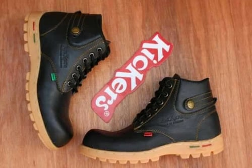 SEPATU PRIA KICKERS SAFETY BOOT KULIT ASLI UJUNG BESI