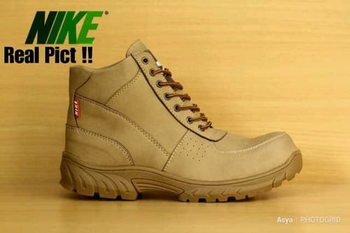 SEPATU PRIA NIKE SCOTT SAFETY BOOTS CREAM UJUNG BESI TERMURAH BAGUS