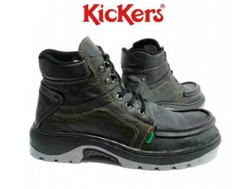 Sepau kerja safety boot kickers joy kulit asli ujung besi