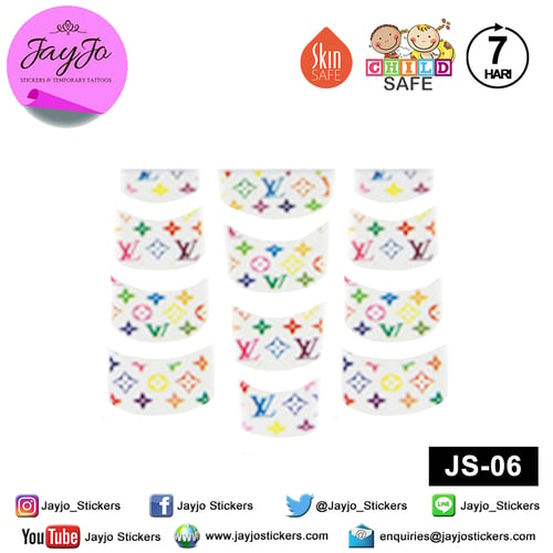 Jayjo Stickers JS-06 Nail Stickers Love Monogram - Nail Sticker - Sticker Kuku- Nail Tattoo - Tato Kuku