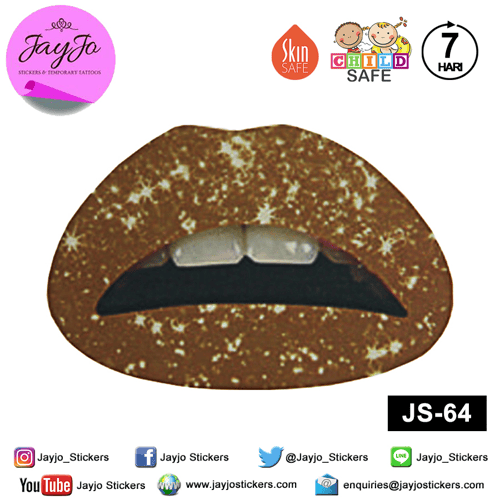 Jayjo Stickers  JS-64 Lip Stickers - Lipstick - Sticker Bibir - Lip Tattoo - Tato Bibir
