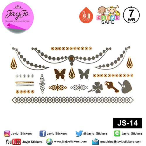 Jayjo Stickers JS-14  Temporary Tattoo - Tato Temporer - Jewelry Temporary Tattoo