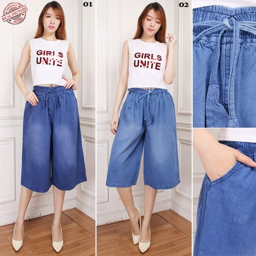 Celana Kulot Pendek Kafar Kulot Jeans Wanita