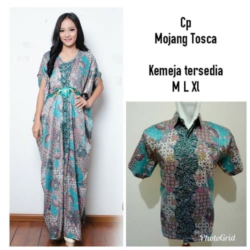 Couple Dress Maxi Jumbo Asira dan Kemeja Batik Pria