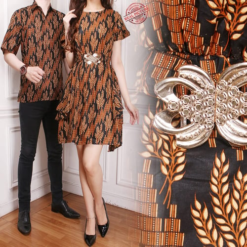 Couple Midi Dress Julina Shortdress Dan Kemeja Batik Pria