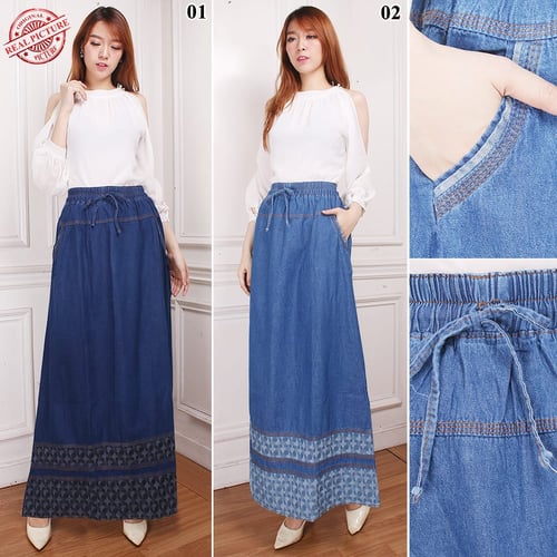 Rok Maxi Meina Rok Jeans Wanita