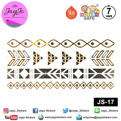 Jayjo Stickers JS-17 Pyramid Temporary Tattoo - Jewelry Temporary Tattoo