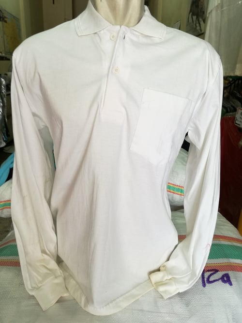 Kaos Polo TC Tangan Panjang Putih Merk Sibisan