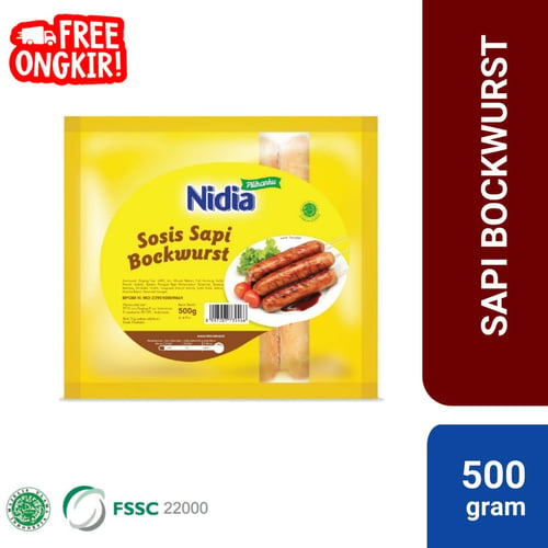 Nidia Sosis Bakar Sapi Bockwurst 500gr- Pack