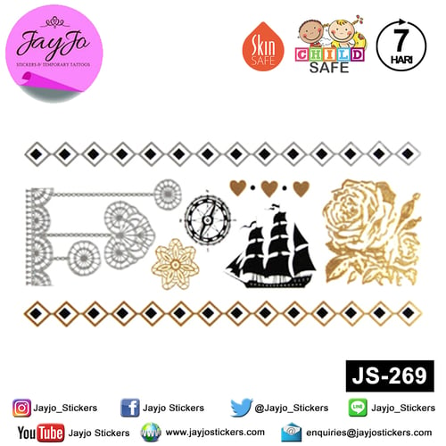 Jayjo Stickers JS-269 Temporary Tattoo - Tato Temporer - Jewelry Temporary Tattoo