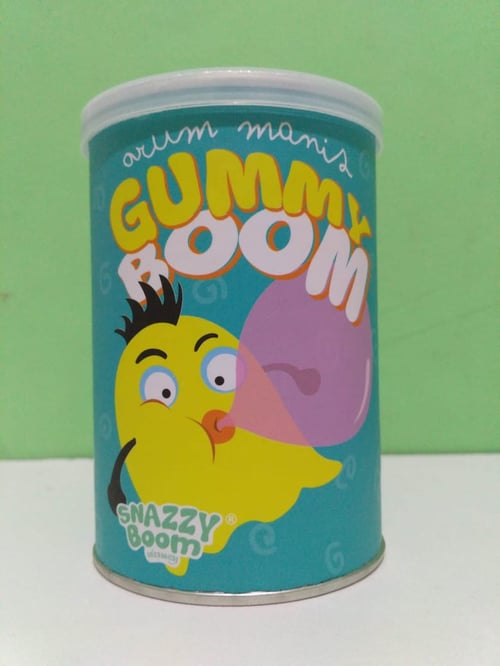 Cemilan Arum Manis Rasa Bubble Gum dari Snazzy Boom yang Enak Banget