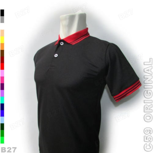 C59 Original K2-11 Kaos Polo Shirt Pria Lakos Polos Hitam