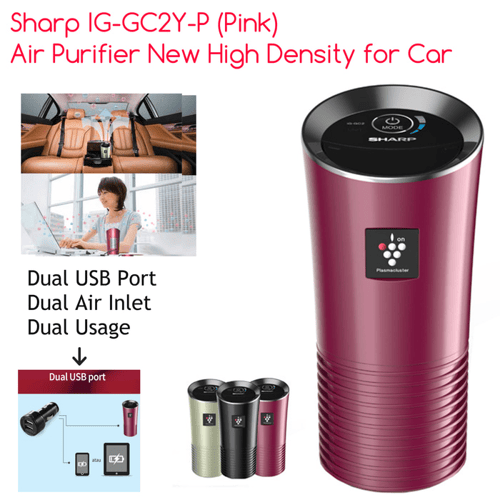 Sharp IG-GC2Y-P (Pink) Air Purifier New High Density for Car