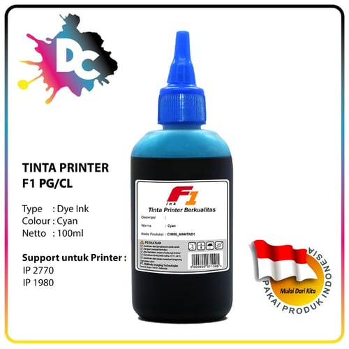 Tinta Printer F1 Ink for Canon Warna Cyan 100ml