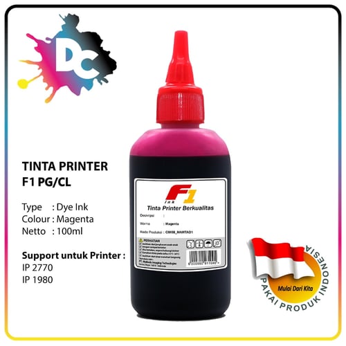 Tinta Printer F1 Ink for Canon Warna Magenta 100ml