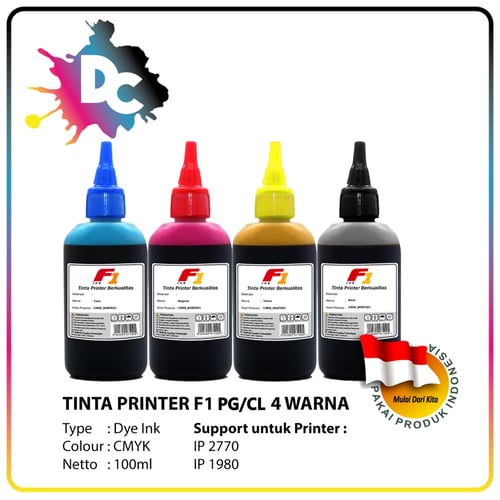 Tinta F1 Infus Refill / Isi Ulang PG / CL 100ml 1 set CMYK