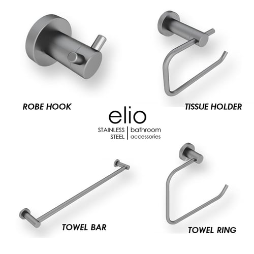 Elio 1 Set Bathroom Accessories Robehook+Towel Ring+Tissue Holder+Towel Bar