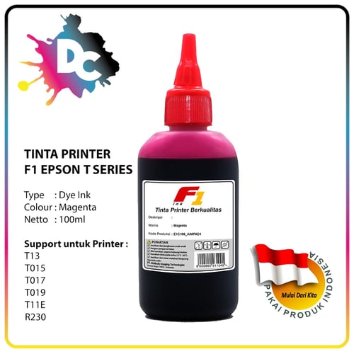 Tinta Printer F1 Ink for Printer Epson seri T Warna Magenta 100ml
