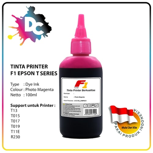 Tinta Printer F1 Ink for Printer Epson seri T Warna Photo Magenta 100ml