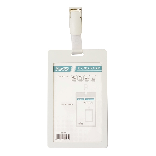 BANTEX ID Card Holder With Clip Portarit White 8866 07