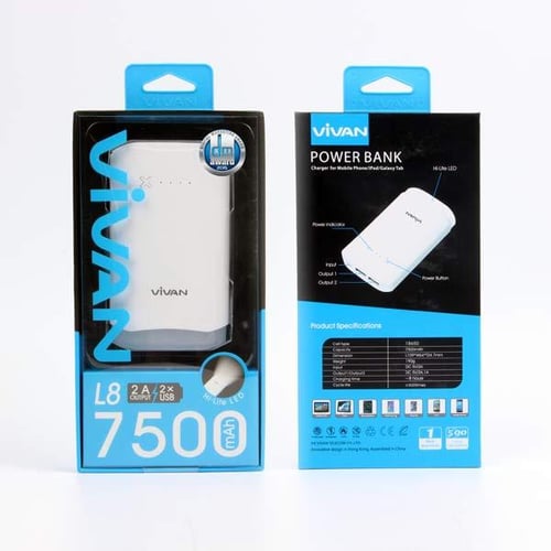 VIVAN L8 2 USB PORT 7500mAh