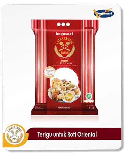 BOGASARI Tepung Terigu Cakra Kembar Emas Roti Oriental 5 Kg 1Karton Isi 6pcs