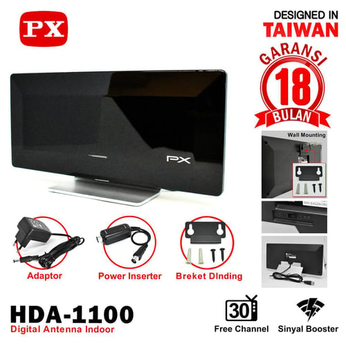 Antena TV Indoor PX HDA-1100 Digital TV DVB-T2 dengan lampu indikator Garansi 18 bulan