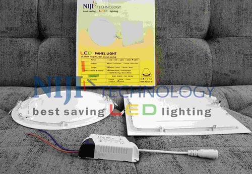 BELI 4 GRATIS 1 Lampu NIJI downlight LED panel bulat dan kotak warna putih 18W