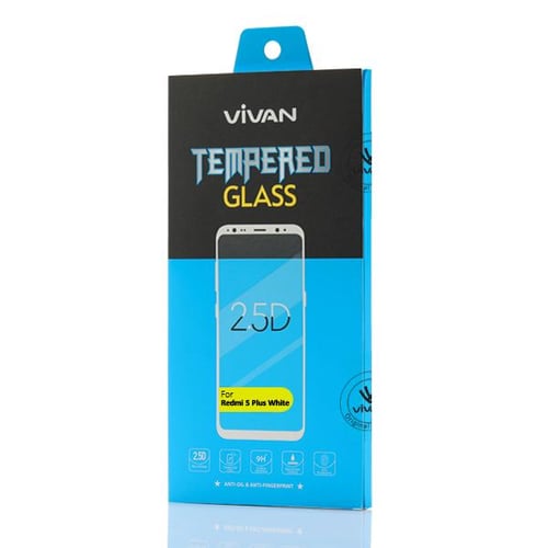 VIVAN for Redmi 5 Plus 2.5D Border Glue Full Screen Tempered Glass