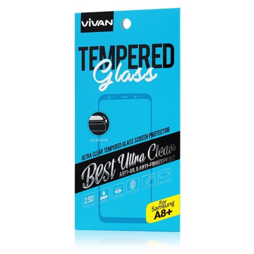 VIVAN for SAMSUNG A8+ 2.5D Border Glue Full Screen Tempered Glass