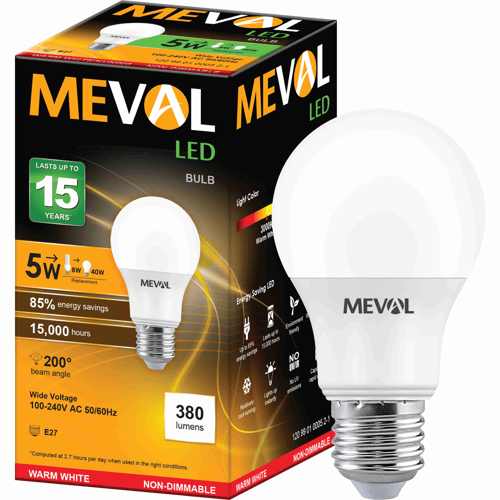Meval LED Bulb 5W - Kuning