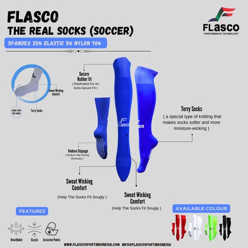 Flasco Official - Kaos Kaki Sepak Bola Biru