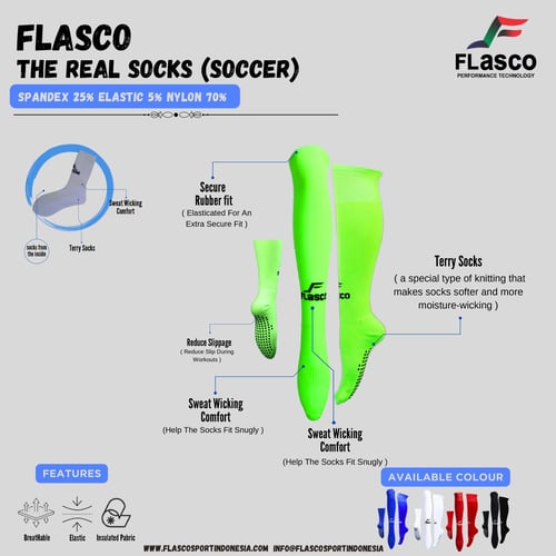 Flasco Official - Kaos Kaki Sepak Bola Anti Slip Hijau