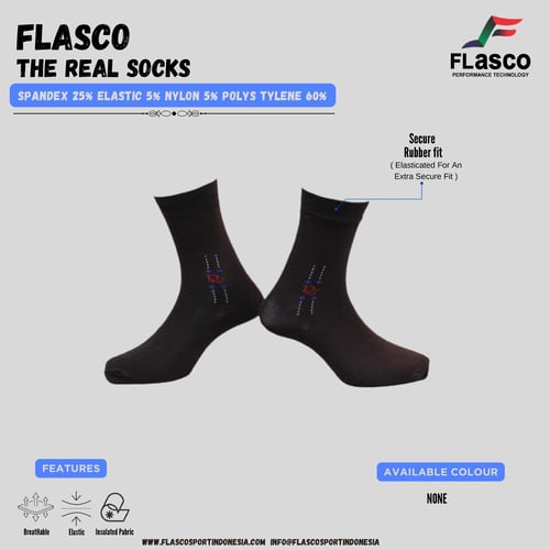 Flasco Official - Kaos Kaki Motif Kantor Panjang Sebetis (Coklat)