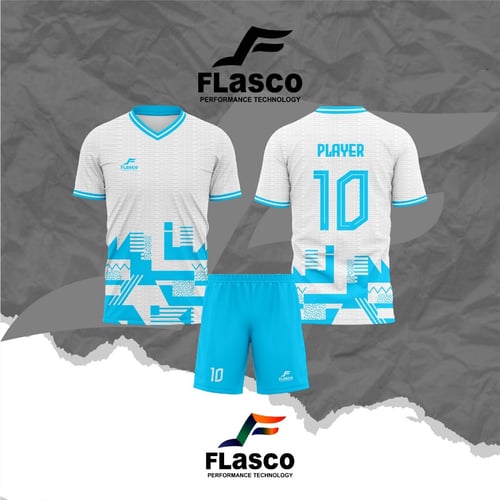 Flasco Official - Jersey Futsal Atasan Aja- Jersey Sepak Bola - Jersey Dry Fit Milano - FL05 (Putih)