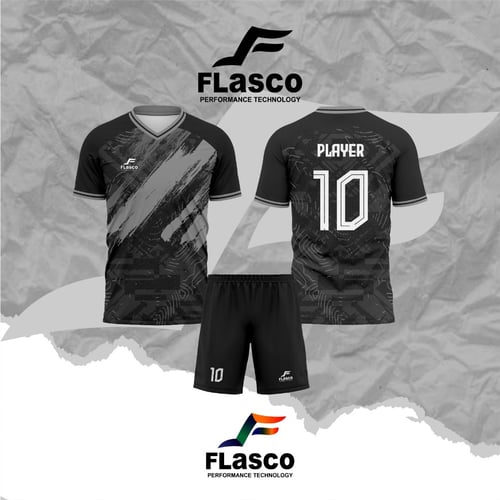 Flasco Official - Jersey Futsal Atasan Aja- Jersey Sepak Bola - Jersey Dry Fit Milano - FL06 (Hitam)