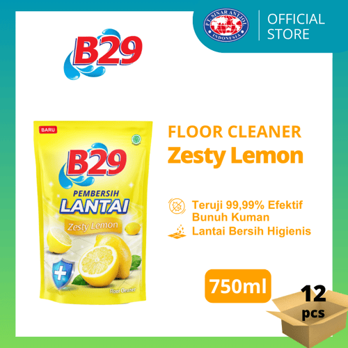 B29 Floor Cleaner Zesty Lemon 750ml - Pembersih Lantai (12 pcs)